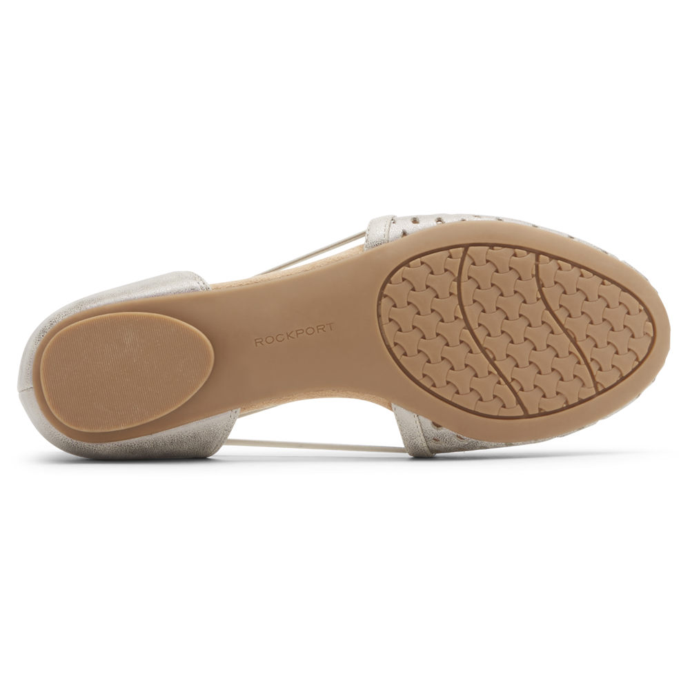 Rockport Flats Sko Dame Hvite - Reagan Perforated - FJKE51096